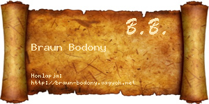 Braun Bodony névjegykártya